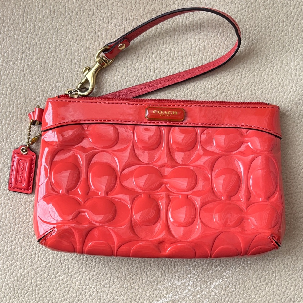 Coach Coral Embossed Clutch
